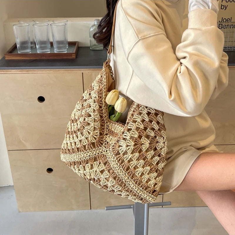 Bolsa Média em Crochê Estilo Boho -  Cart25